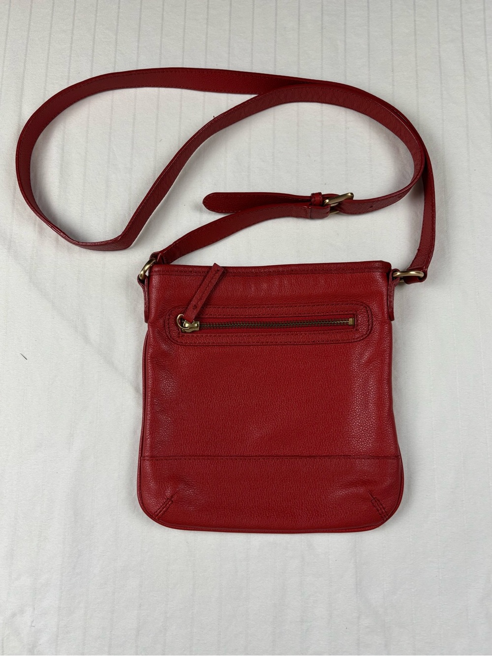 Talbots orange Red Leather Crossbody Bag - Classic small Everyday Shoulder Bag